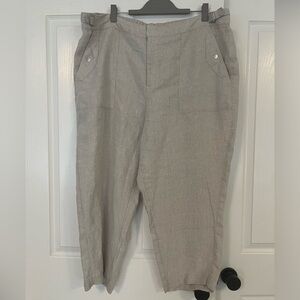 Never worn - Athleta 100% undyed linen Voyager pants. Size 22